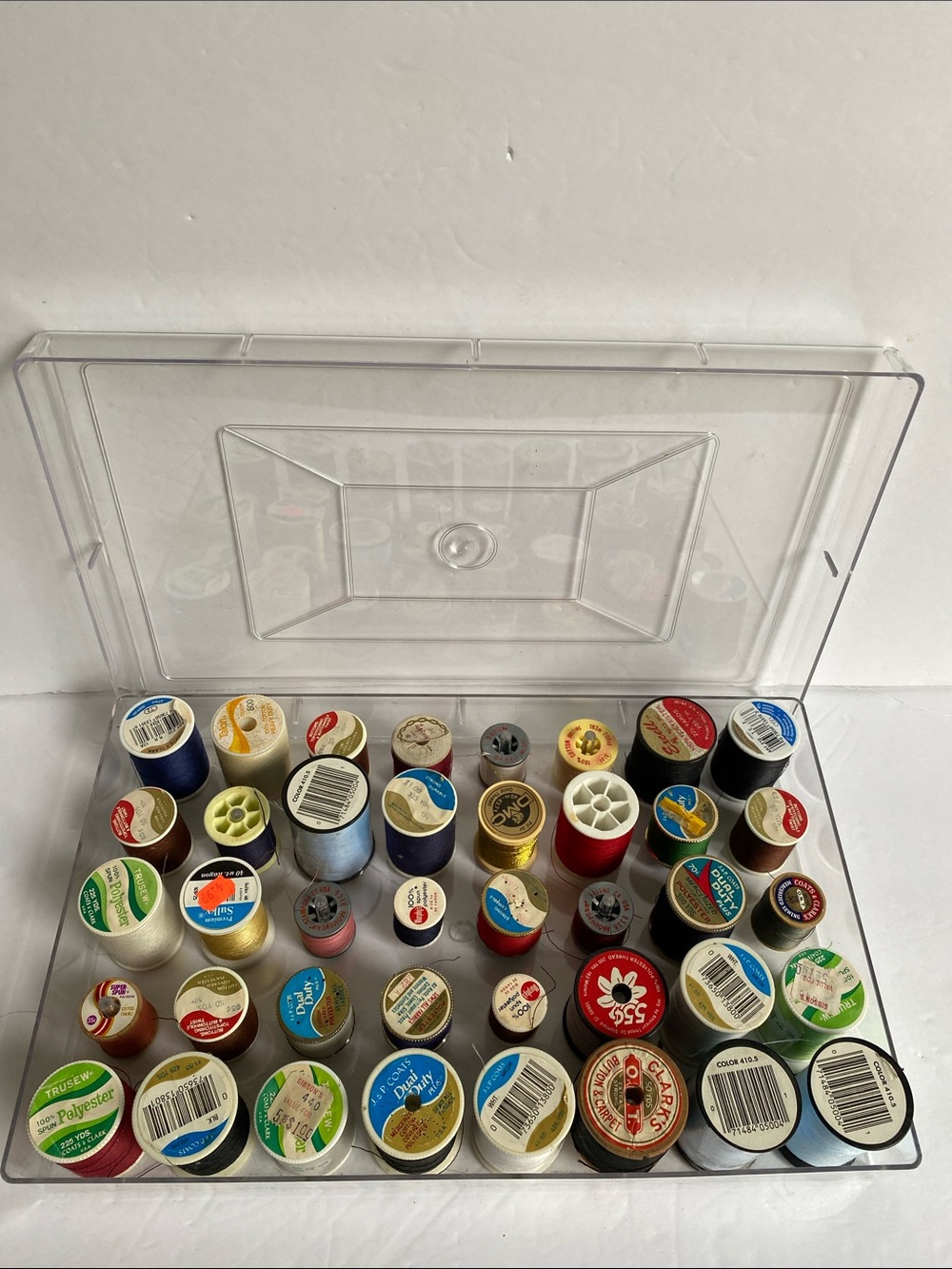 Mixed Sewing Thread Spool lot of 40 various with case